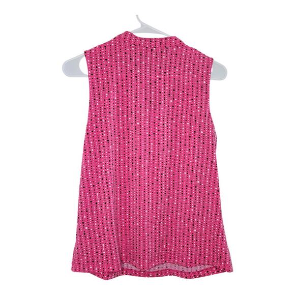 NEW Liz Claiborne Women's Keyhole Polka Dot Sleeveless Blouse in Pink (Size: PS) - Picture 4 of 4